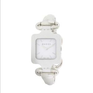 White leather Gucci watch